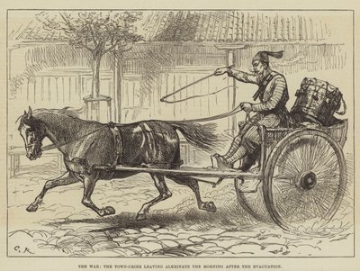 De Oorlog, de Stadsomroeper verlaat Alexinatz de Ochtend na de Evacuatie door Sir John Charles Robinson